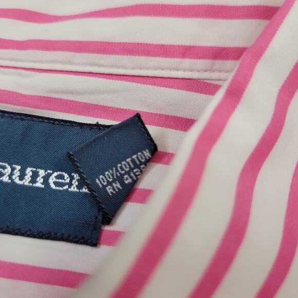 Lauren Ralph Lauren Dress Shirt Mens XL White Pink Striped Button Down Up LRL - Picture 7 of 13